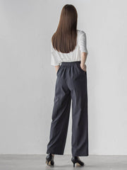 【WEB限定】シェルタリングワイドパンツ≪洗濯機で洗える≫