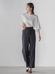【WEB限定】シェルタリングワイドパンツ≪洗濯機で洗える≫
