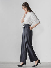 【WEB限定】シェルタリングワイドパンツ≪洗濯機で洗える≫