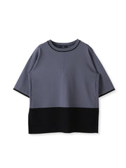【大きいサイズ】Tシャツ風ニットプルオーバー≪手洗い可能≫