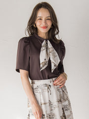 LADY&HORSEスカーフ付きカットソー≪洗濯機で洗える≫