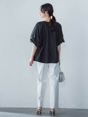 【一部店舗限定販売】ワッシャーボリュームスリーブブラウス≪手洗い可能≫