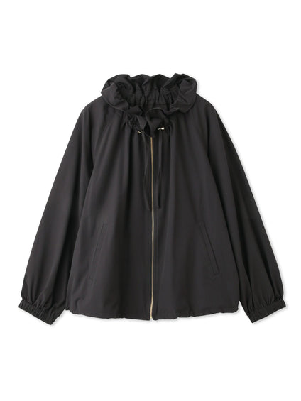 2WAYサーブルクロスフリルネックブルゾン