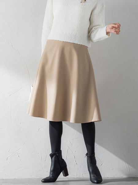 【XSサイズ展開あり】冬仕様 美シルエットフレアスカート ≪洗濯機で洗える≫