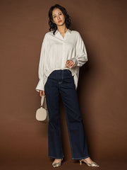 【JAPAN BLUE JEANS】デニムワイドパンツ≪洗濯機で洗える≫