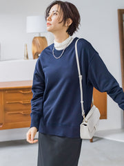 【WEB限定】きれいめ裏毛プルオーバー≪洗える/Lサイズあり≫