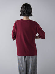 Tシャツ風ニットプルオーバー≪手洗い可能≫