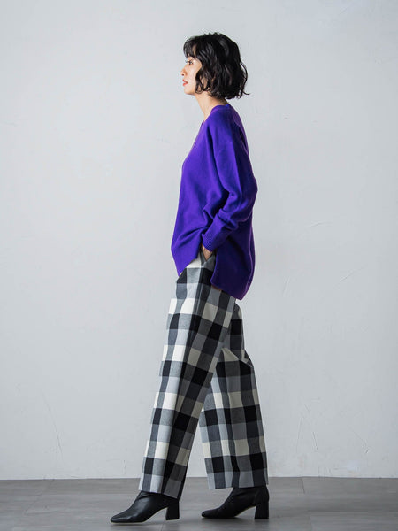 【洗えるニット】ウールカシミヤVネックニットプルオーバー