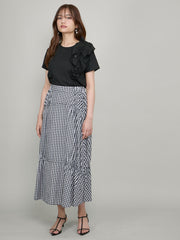 アシメショルダーフリルTシャツ≪手洗い可能≫