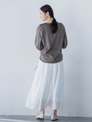 【WEB限定】きれいめハーフスリーブカットソー ≪接触冷感/洗濯機OK≫