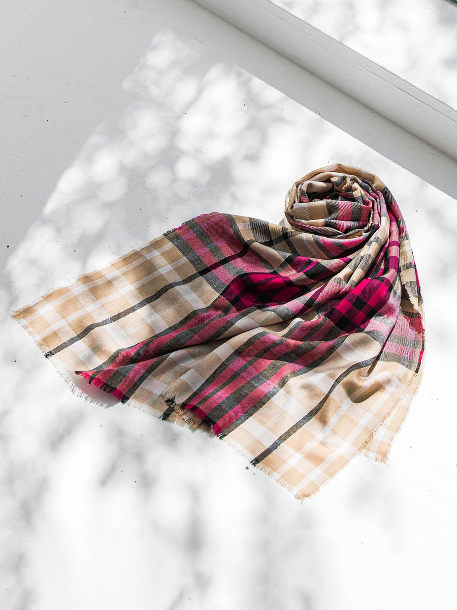 ロートレアモン（LAUTREAMONT）/シルケットウールラメチェックストール シルケットウールラメチェックストール | LAUTREAMONT（ロートレアモン