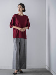 Tシャツ風ニットプルオーバー≪手洗い可能≫
