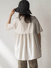 【WEB限定】前後ドッキングフレアTシャツ≪接触冷感/洗濯機で洗える≫