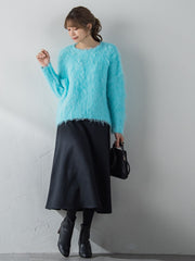 【S/M/L展開】冬仕様 美シルエットロングフレアスカート ≪洗濯機で洗える≫