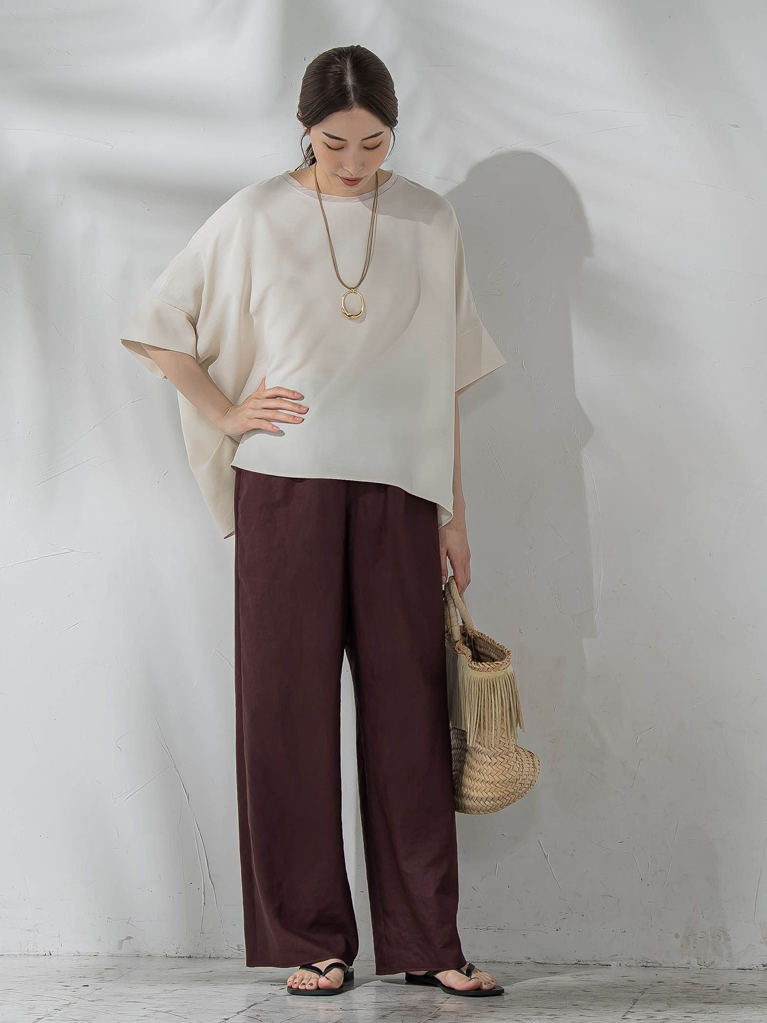 ハイストレッチカットソーブラウス≪洗濯機で洗える≫