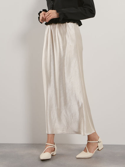 シルキーヘビーサテンスカート≪手洗い可能≫