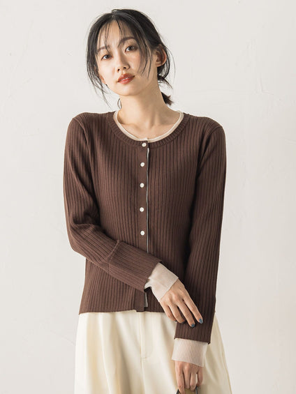 シアー切替えRIBニット≪手洗い可能≫