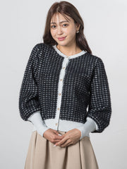 千鳥柄ふわふわカーディガン≪手洗い可能≫
