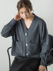 Vネックカーディガン≪手洗い可能≫