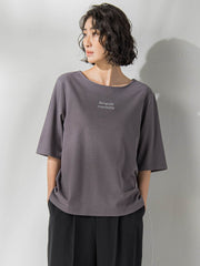 【大きいサイズ】【biyori】刺繍ロゴTシャツ≪洗濯機で洗える≫