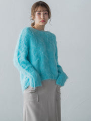 FLUFFYふわふわシャギーボートネックプルオーバー ≪手洗い可能≫