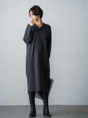 【WEB限定】LANABLENDニットワンピース≪洗えるニット/Lサイズあり≫