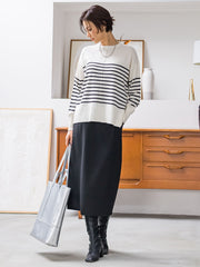 【WEB限定】【洗えるニット】クルーネックベーシックニット≪Lサイズあり≫