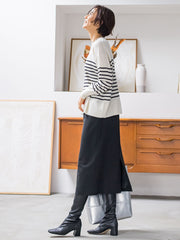 【WEB限定】【洗えるニット】クルーネックベーシックニット≪Lサイズあり≫