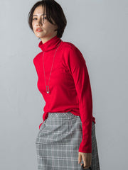 【WEB限定】吸湿発熱 タートルカットソー≪蓄熱保温/洗える≫