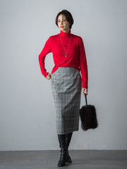 【WEB限定】吸湿発熱 タートルカットソー≪蓄熱保温/洗える≫