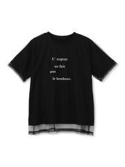 【WEB限定】チュールレイヤードロゴカットソー≪手洗い可能≫