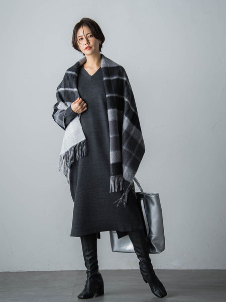 【WEB限定】LANABLENDニットワンピース≪洗えるニット/Lサイズあり≫