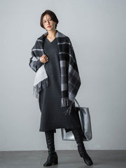 【WEB限定】LANABLENDニットワンピース≪洗えるニット/Lサイズあり≫