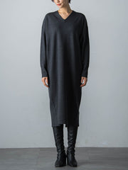 【WEB限定】LANABLENDニットワンピース≪洗えるニット/Lサイズあり≫