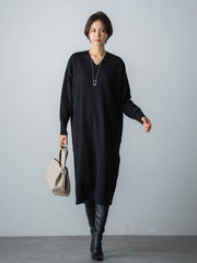 【WEB限定】LANABLENDニットワンピース≪洗えるニット/Lサイズあり≫