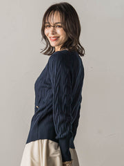 洗えるwoolケーブルニット≪手洗い可能≫