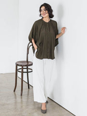 【WEB限定】ドルマンギャザーブラウス≪手洗い可能≫