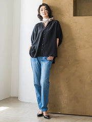 【WEB限定】ドルマンギャザーブラウス≪手洗い可能≫