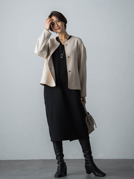 【WEB限定】LANABLENDニットワンピース≪洗えるニット/Lサイズあり≫