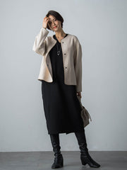 【WEB限定】LANABLENDニットワンピース≪洗えるニット/Lサイズあり≫