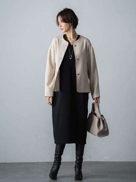 【WEB限定】LANABLENDニットワンピース≪洗えるニット/Lサイズあり≫