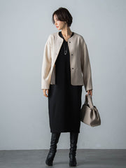 【WEB限定】LANABLENDニットワンピース≪洗えるニット/Lサイズあり≫
