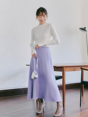 ソリストヒート袖ボタンボトルネックリブニット≪手洗い可能≫