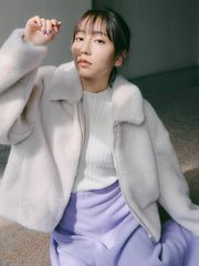 ソリストヒート袖ボタンボトルネックリブニット≪手洗い可能≫