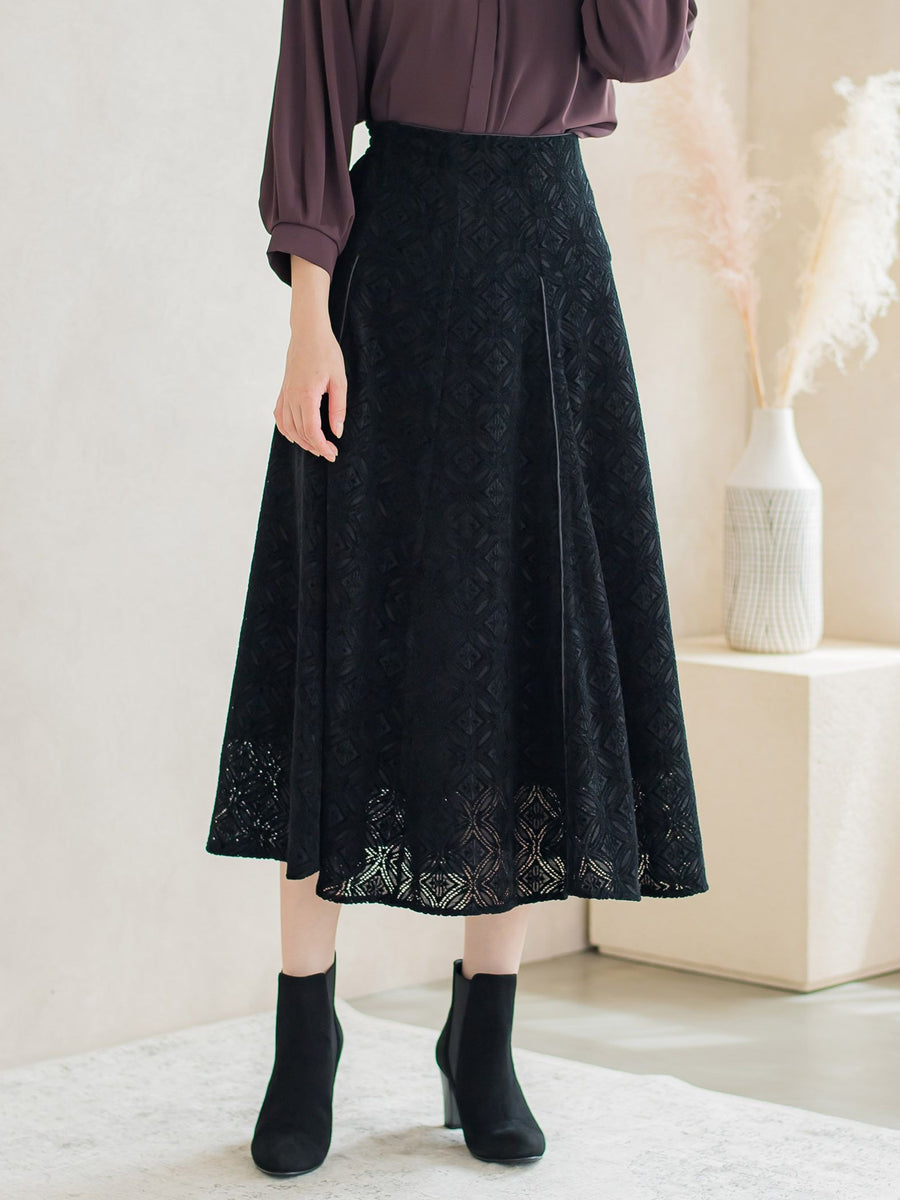 起毛カットレースフレアスカート≪手洗い可能≫ | ketty（ケティ  