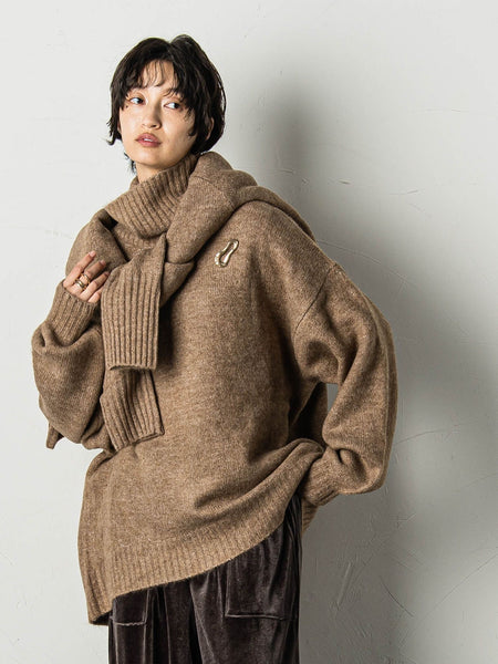 ヤクライクオフタートルニットプルオーバー≪手洗い可能≫