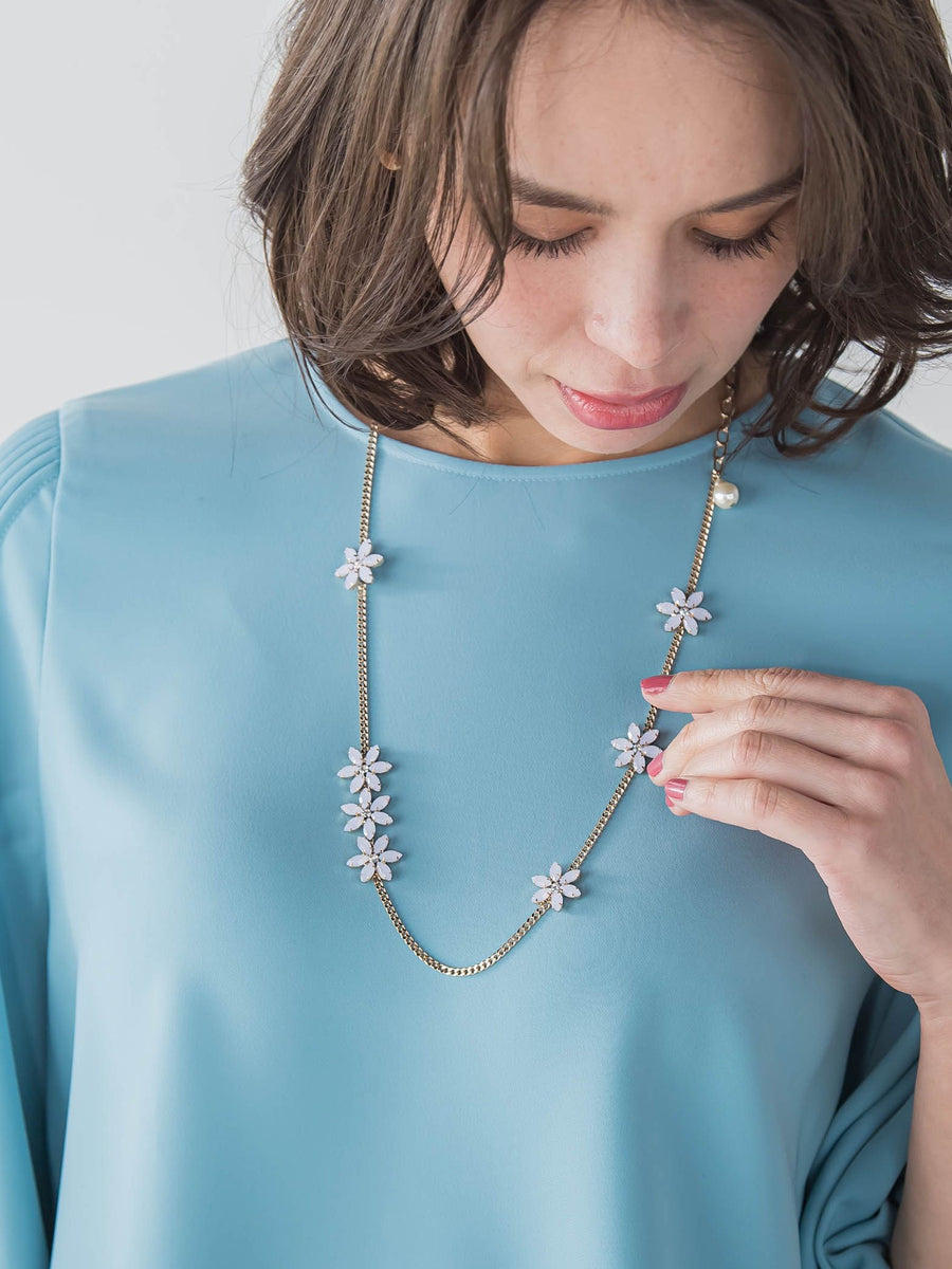 フラワービジューネックレス | Viaggio Blu（ビアッジョブルー