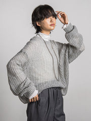 モヘヤメッシュニットプルオーバー≪手洗い可能≫
