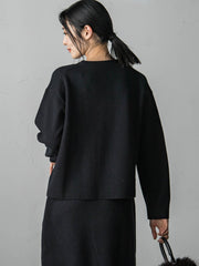 【WEB限定】 ≪洗えるニット≫ラウンドネックニット≪Lサイズあり≫