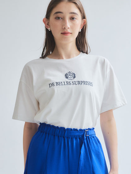 ツヤ刺繍Tシャツ≪洗濯機で洗える≫